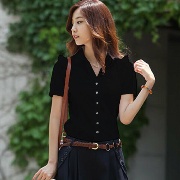 Women's Casual ShorT-Sleeved Shirt Professional Workwear