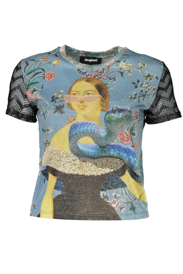 Desigual T-Shirt Maniche Corte Donna Azzurro