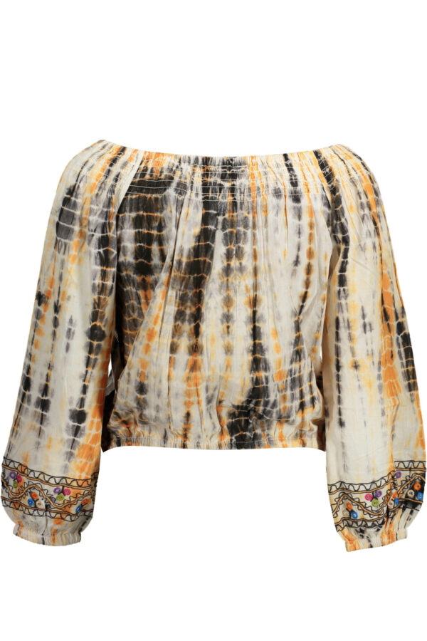 Desigual T-Shirt Maniche Lunghe Donna Beige