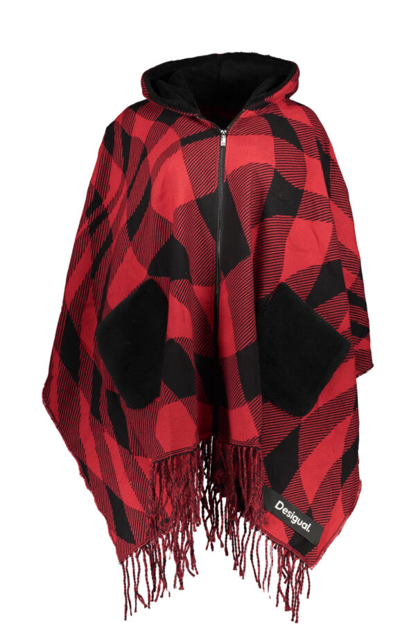 Desigual Poncho Donna Rosso