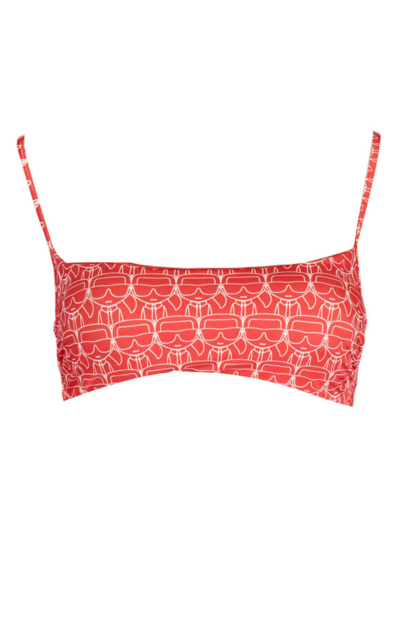 Karl Lagerfeld Beachwear Costume Parte Sopra Donna Rosso