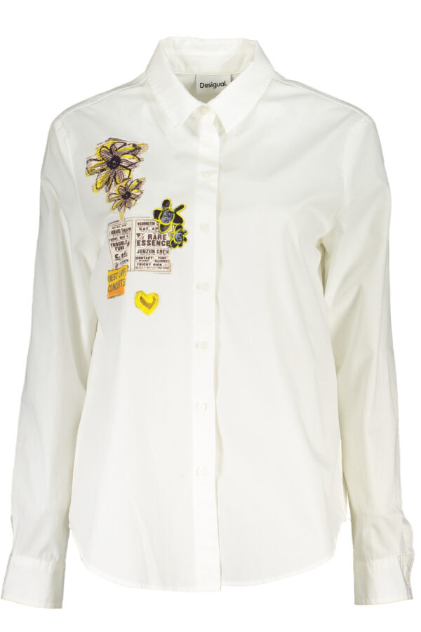 Desigual Camicia Maniche Lunghe Donna Bianco